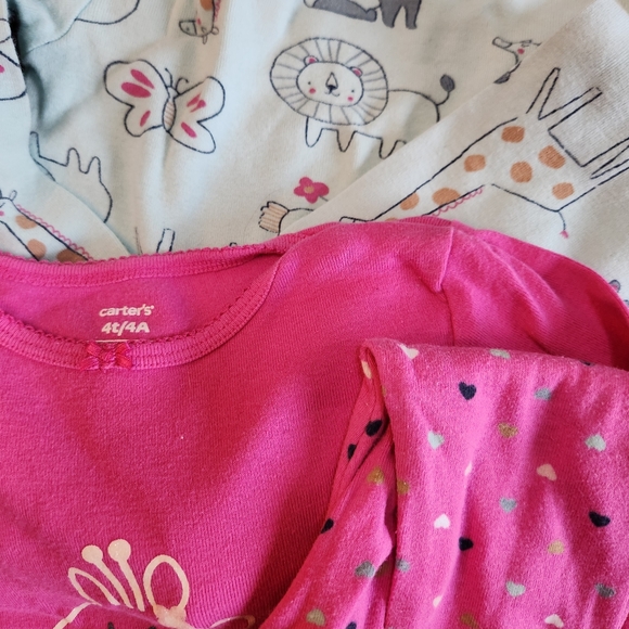 Carters Toddler Girl Size 4t Pajamas, Set of 4 - Picture 4 of 4